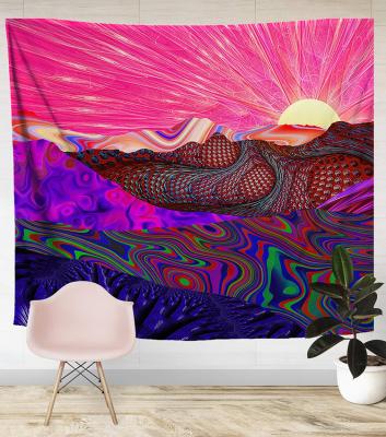 China Sleep Camping Mat Beach Blanket de Mat Sunrise Oil Painting Pattern Decoraion Mandala Wall Hanging Tapestry Travel de beau yoga de Decoraion beau for sale