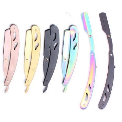 China Double Edge Custom Cut Throat Blade Barber Straight Razor Wholesale Stainless Steel Single Barbar Razor for sale