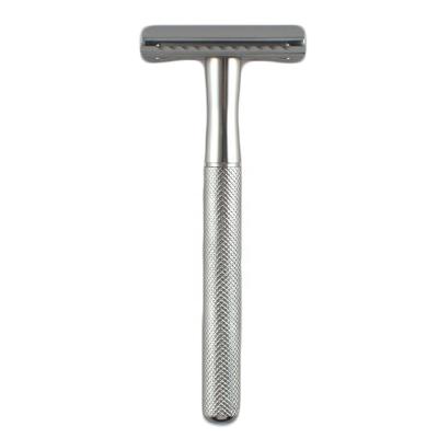 China Single Blade Matte Chrome Reusable Men's Dual Metal Shaving Safety Razor Order-Friendly Durable Reusable Edge for sale