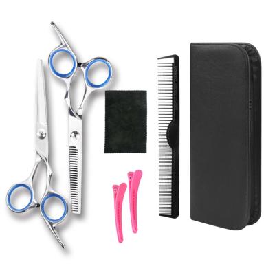 China Blue Thinning Scissors OEM Gents Barber Shop Hair Trimming Hairdressing Scissors Kit for sale