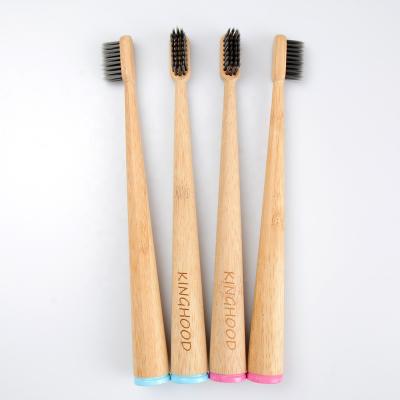 China 100% Organic Reusable Natural Reusable Adult Cone Wooden Bamboo Toothbrush for sale