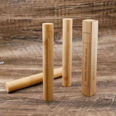 China OEM Scaffolding Reusable Biodegradable Box Crate Bamboo Toothbrush Tube With Hard Lid Travel Adult for sale