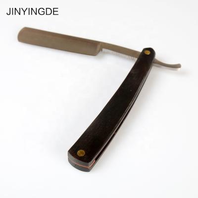 China Single Blade Stainless Steel Sharpen Straight Razor Shaving Wood Safety Razor Cut Throat Shaving Straight Razor for sale