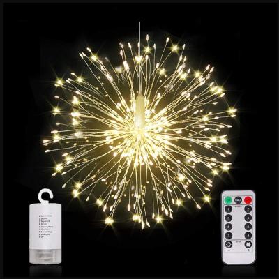 China Beautiful LED Dandelion String Lights Outdoor Garden Decoration Tree Led Fireworks Battery Operated Hanging Led Lights for sale