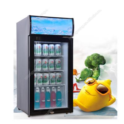 China Single-temperature Light Box Mini Beverage Beer Display Transparent Glass Door Fridge for sale