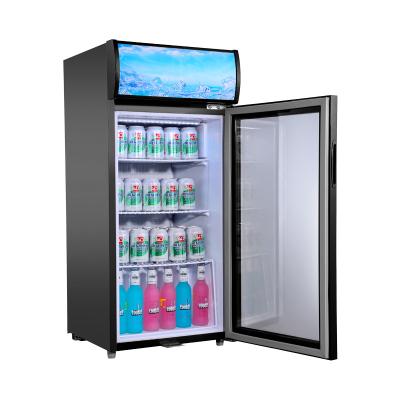 China 110L Single-temperature Transparent Glass Door Cold Soft Drink Pepsi Cola Display Fridge for sale