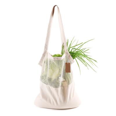 China Handled Mesh Net Laundry Grocery Shopping Cotton Bag Fruit Vegetable Private Label OEM Cotton Product Washable Reusable Organic Bags for sale