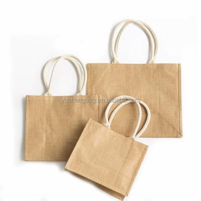 China OEM Handled Customizing Pattern Beach Tote Advertising Gifts Packaging Grocery Reusable Shopping Jute Bag Custom for sale