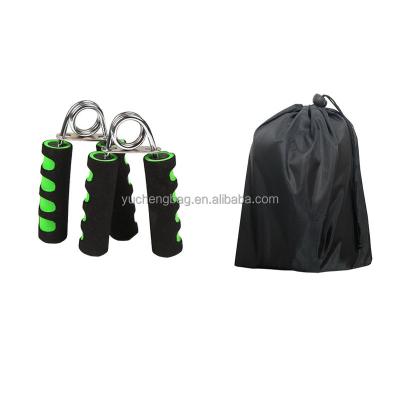 China Rope Handle Outdoor Sports Tools Carry Drawstring Bags Add Spring Buckle White Oxford Polyester Drawstring Bag for sale