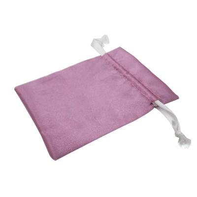 China Promotion Jewelry Packaging Satin Bags With Drawstring For Bracelet Necklace Protective Pouch Satin Pink Drawstring Bag for sale