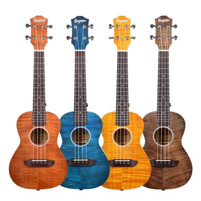 China Flame Okoume 24inch Kaysen Ukulele Electric Okoume Ukulele Wooden Concert 23inch for sale