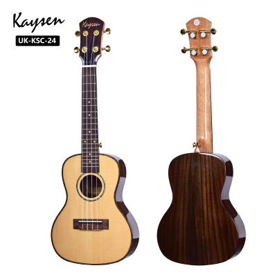 China Sound String Instruments F Hole Solid Color Shape Ukulele 23 /26inch Spruce Tenor Ukulele for sale