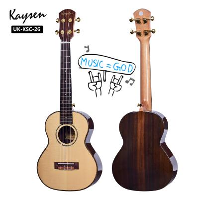 China Solid Spruce One China Ukulele Factory Wooden Tenor 26