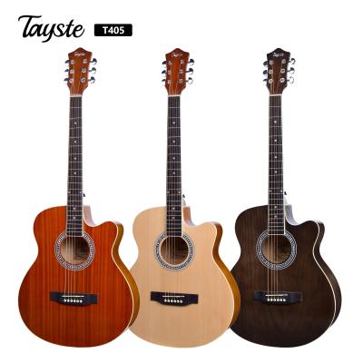 China Willow/Spruce/Sapele China Made High Quality Guitar T405 Acoustic Steel String Acoustic Guitar 40inch for sale