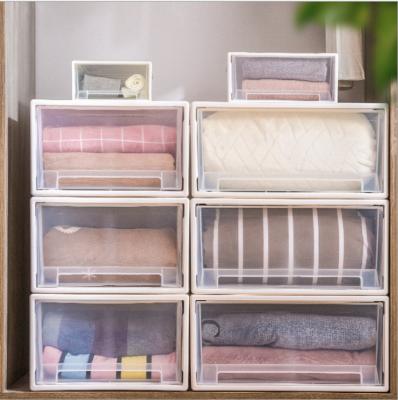 China Flexible Clear Plastic Type Wardrobe Storage Box Drawer Storage Cabinet for sale