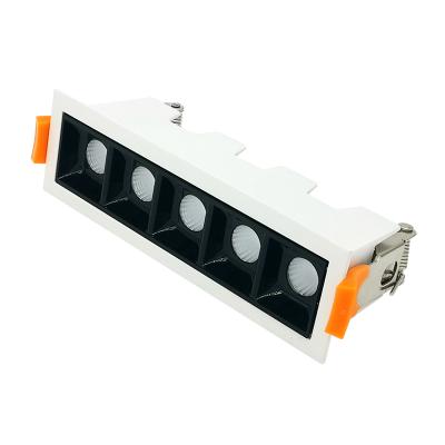 China Modern 5 heads 10w led recessed linear led downlight for commercial office for sale