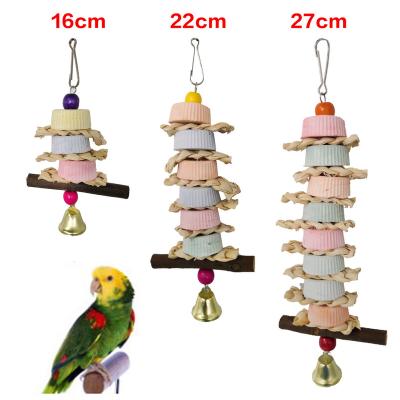 China Viable Bird Parrot Pets Hanging Toy for Cage, Colorful Calcite Chewing Perch Calcium Hanging Stone for Bird Chicken Parrots, Macaws, for sale