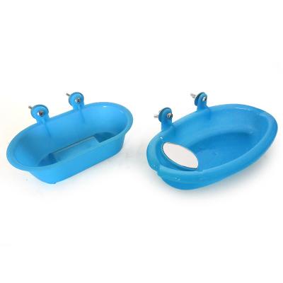 China Viable Pet Bird Parrot Toys Bathtub Basin With Mirror Shower Basin Cage Accessories for sale