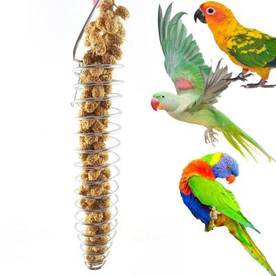 China Non-automatic Pet Parrot Bird Food Bowl Cups Feeder Cage Accessories Hanging Chew Toys, Barley Wheat Feeder for sale