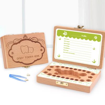 China China High Quality Deciduous Wooden Tooth Box Baby Lost Tooth Collection Box for sale