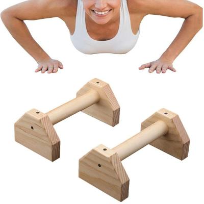 China Practical Home Exercise Fitness Push Ups Sports Training Chest H Shaped Wooden Fitness Equipment for sale