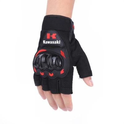 China 2022 Kawasaki Half Finger Outdoor Sports Gloves Motorcycle Bike Gloves Quick Dry Warm Protective Cycling Gloves for sale