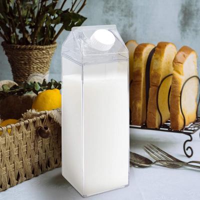 China Household Products Customized Logo Printing Plastic Clear Milk Carton Water Bottle 500ml for sale