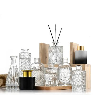 China Amber Reed Diffuser Glass Bottle Formed Unique Commercial High Quality Cosmetic for sale