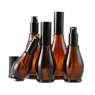 China Black 100ml Essential Oil Glass Cosmetic Bottle For Body Care With Droppers for sale