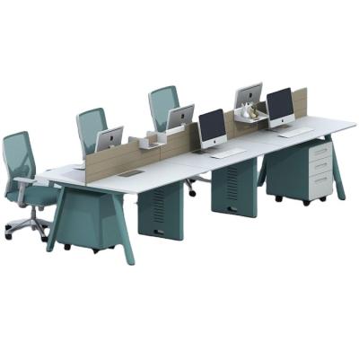 China Modern Simple Modern Furniture Workstation Office Style Veneer Modular Home Combination Office Multiple Computer Desk for sale