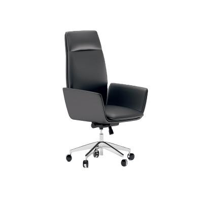 China High Swivel Adjustable Office Simple Design Back Office Leather Ergonomic Chair (Height) for sale