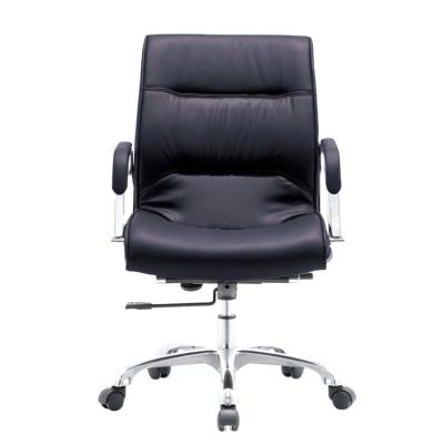 China PU Leather Adjustable Ergonomic Chair (Height) Mid Chair Leather Adjustable Back Luxury Office Chair for sale