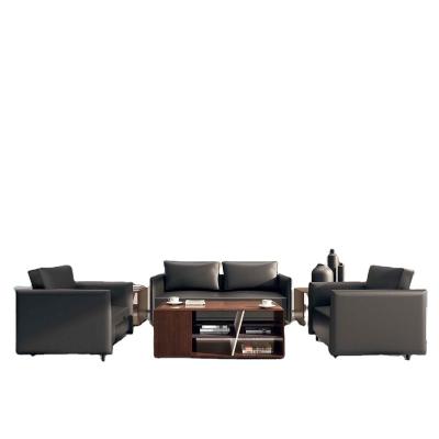 China New Design Customizable Modern Furniture Fashion Soft Leather Black PU Sofa for sale