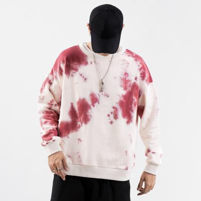 China Newly Vintage Design Mens Cotton Drop Shoulder Anti-pilling Printed Tie Dye Sweatshirts for sale