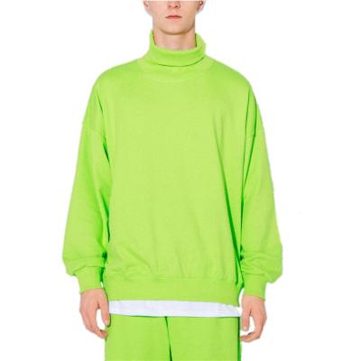 China 100% Waterproof Men Lime Streetwear Hip Hop Plain Cotton Pullover Turtle Neck Turtle Neck Neon Hoodie for sale