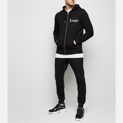 China Breathable Customizable Mens Training Zipper Two Piece Sets Thick Hoodies Zip Up Tracksuits for sale