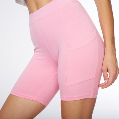 China Anti-Wrinkle Fitted Comfy Yoga Cycling Compression Shorts Tummy Control Workout Candy Pink Jogger Stretch Biker Shorts Women for sale