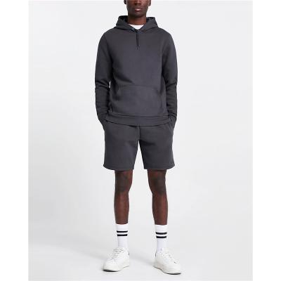 China Breathable Luxury Men's Casual 2 Pieces Sweat 100% Cotton Pullover Hoodie And Shorts Set for sale