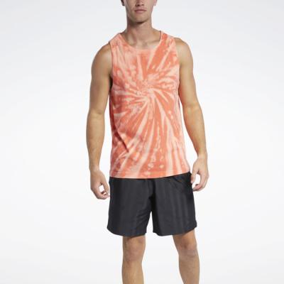 China Breathable Mens Tank Tops Travel Vest Gym Tank Top Sleeveless Slim Fit Tie Dye Beach Top Men for sale