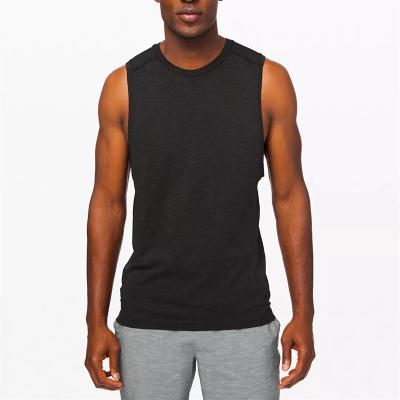 China Anti-Wrinkle New Arrival Mens Gym Crewneck Fitted Mens 94% Cotton 6% Elastane Gym Tank Top Sleeveless T-Shirt for sale