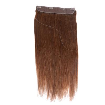 China New Style Various Colors Silky Straight Remy Hair Light Brown Wave Halo Hair Extensions for sale