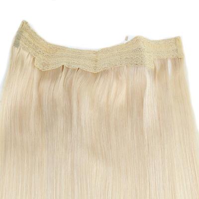 China Silky Straight Natural Straight Double Wave Fishtail Halo Hair Pulled Blonde Extensions for sale