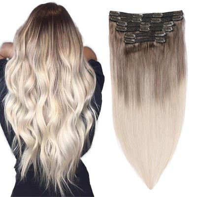 China Quality Silky Straight Hair Seamless Hign Wave Clip In Extensions 9 Pieces Highlights Color for sale