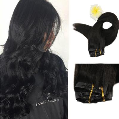 China Silky Straight Wave Hair Grade 8A Double Clip In Hair Extensions Brazilian Virgin Hair for sale