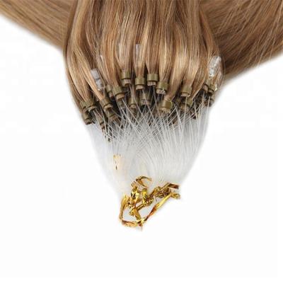 China Silky Straight Wave Tangle Free European Hair Loop Ring Micro Remy Hair Extension Cuticle Aligned Hair for sale