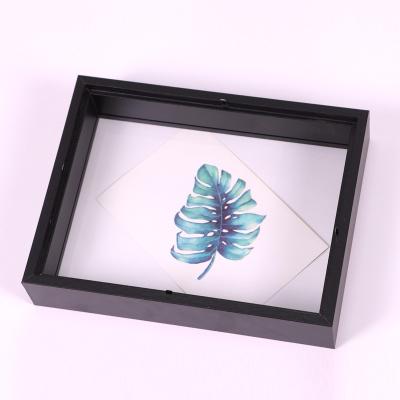 China Durable Custom Design Hand Dried Flowers 3d Black Shadow Box Frame for sale