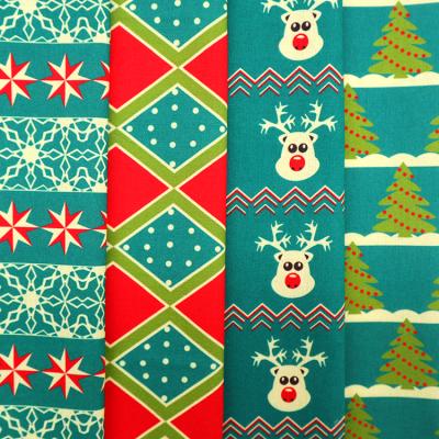 China Green Organic Christmas Printing 100% Cotton Fabric Bottom Decorations for sale