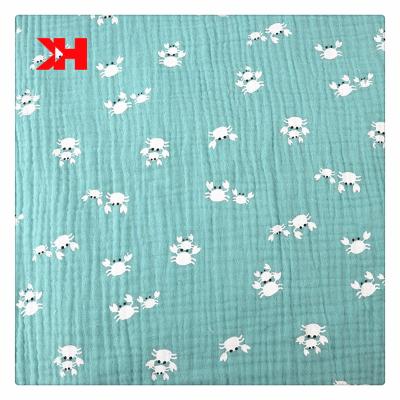 China Shrink-Resistant Custom Design 100% Organic Cotton Fabric Muslin Crepe Fabric For Babies for sale