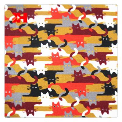 China Stretch Satin Spandex Cotton Fabric Shrink-Resistant Cute Cats Printed For Sewing Diy Dress Material Cloth for sale