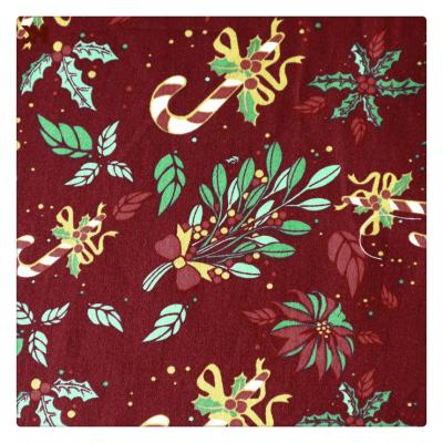 China Kahn Christmas Shrink-Resistant Printed Cotton Stretch Satin Fabric For Costume DIY Decoration for sale